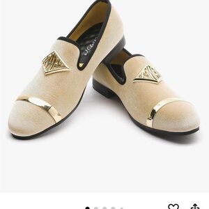 Luxury Cream and Gold Slip-On Shoes